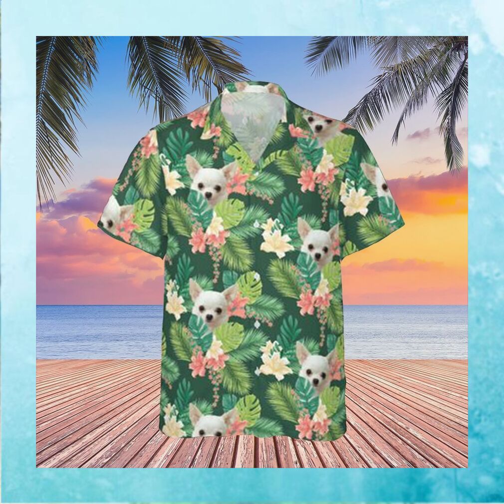 Chihuahua Lily Flower Tropical Shirt Dog Hawaiian Button Up Shirt Gift Ideas For Sister - Limotees