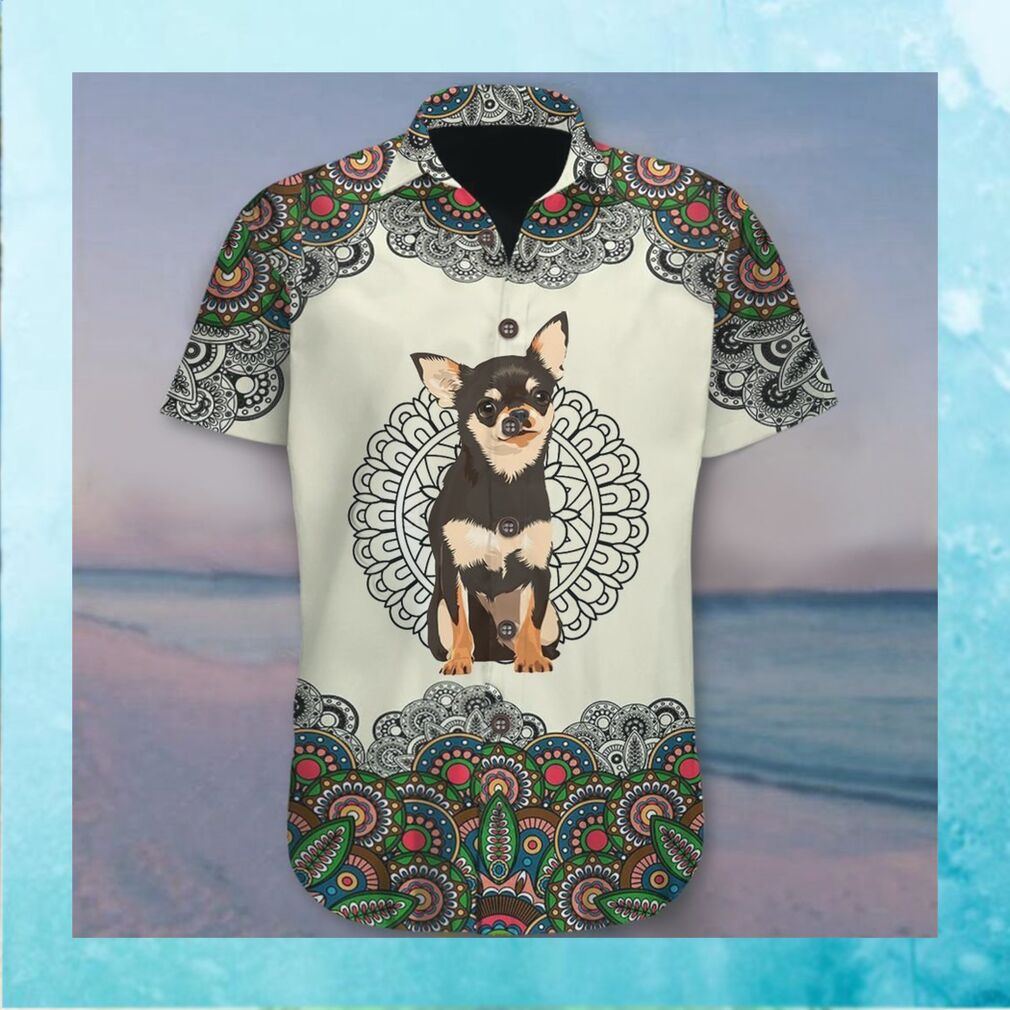 Chihuahua Mandala Hawaiian Shirt Dog Graphic Tee Mens Casual Summer Shirt Gift Ideas For Dad - Limotees