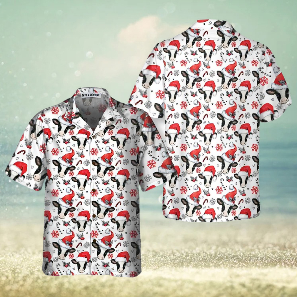 Christmas Cow Hawaiian Shirt, Funny Christmas Shirt, Best Gift For X Mas - Limotees