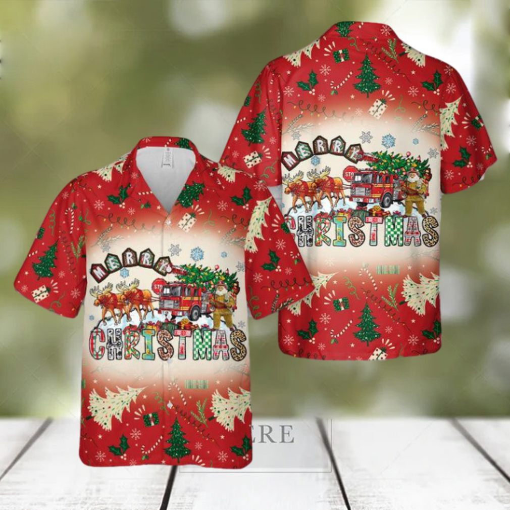 Christmas Fire Department Christmas Hawaiian Shirt - Limotees