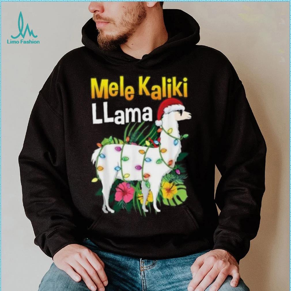 Christmas Hawaiian Quotes Llama X Mas Lights Mele T Shirt - Limotees