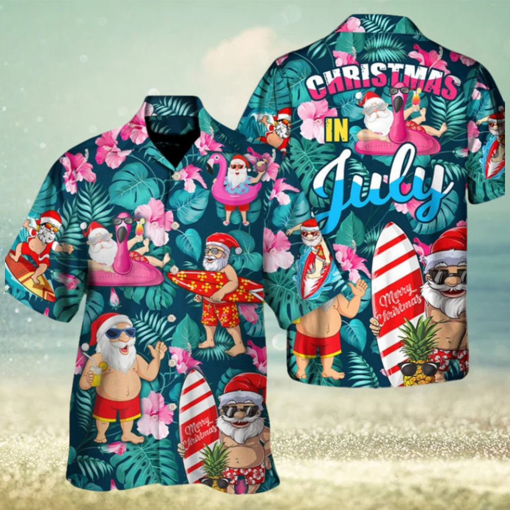 Christmas In July Santa Claus Tropical Hawaiian Tropical Shirt - Limotees