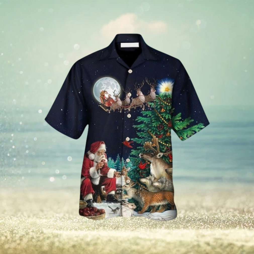 Christmas Santa Giving Christmas For Everyone Christmas Night Hawaii Shirt - Limotees