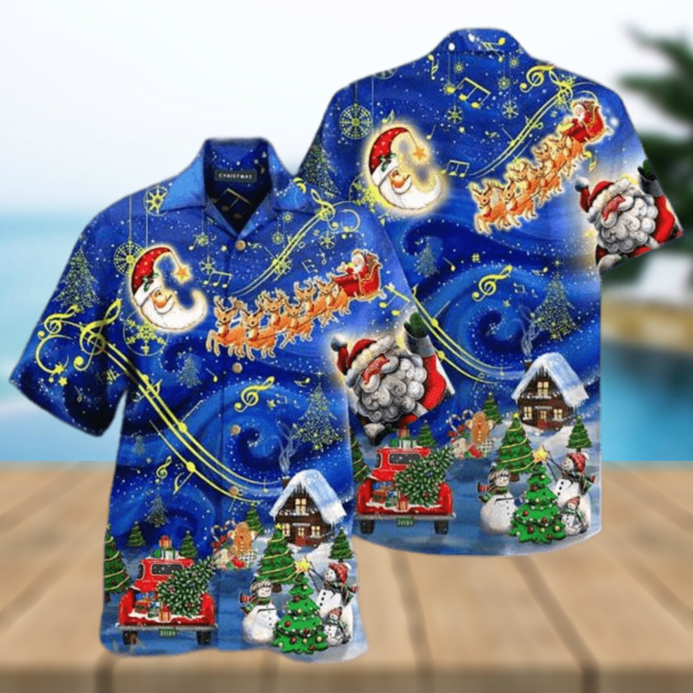 Christmas Sky 3D Funny Hawaiian Shirt - Limotees