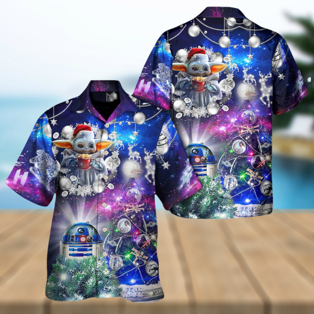 Christmas Star Wars Christmas Tree Yellow Stunning Night Hawaiian Shirt - Limotees