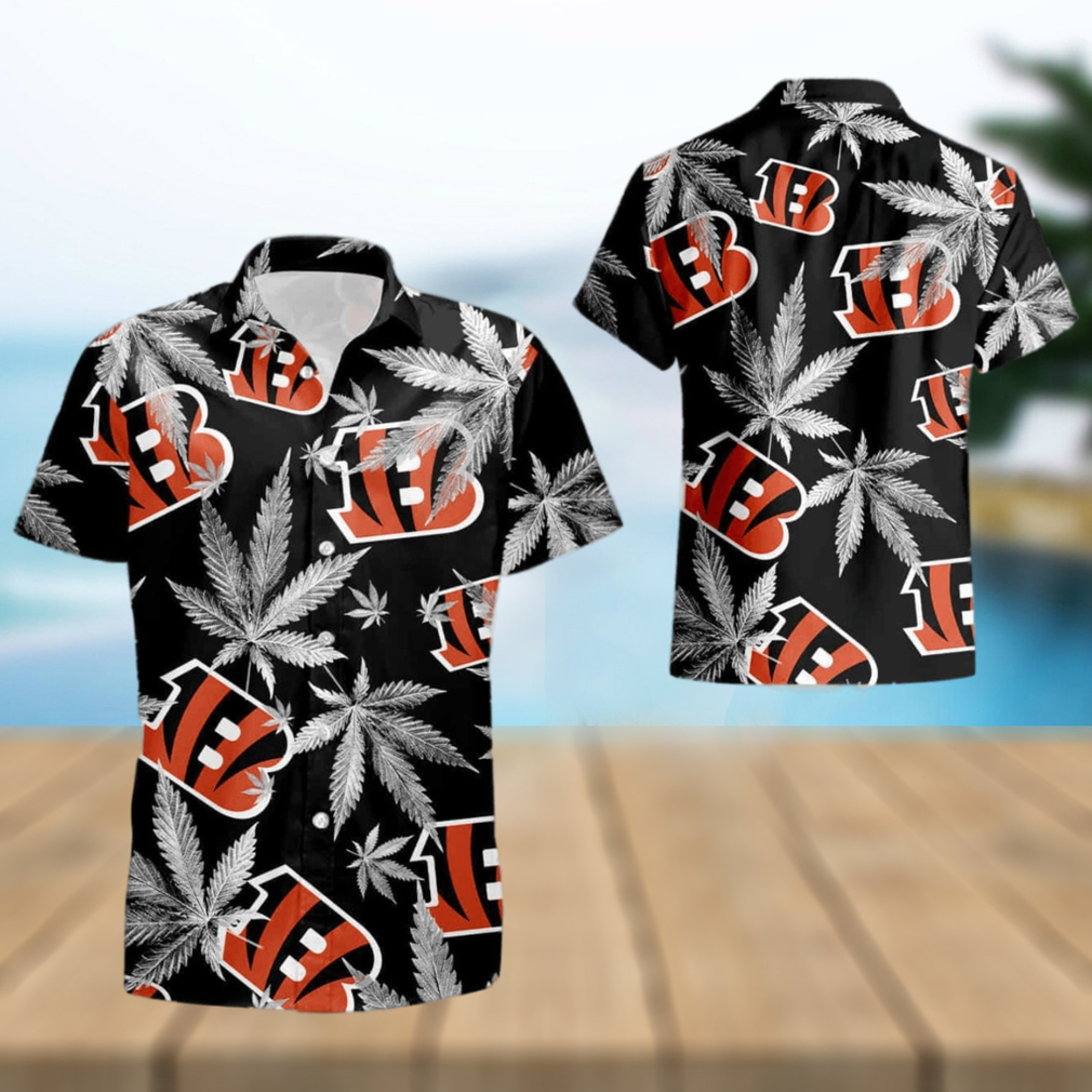 Cincinnati Bengals Cannabis Black Summer Hawaiian Shirt For Men And Women - Limotees