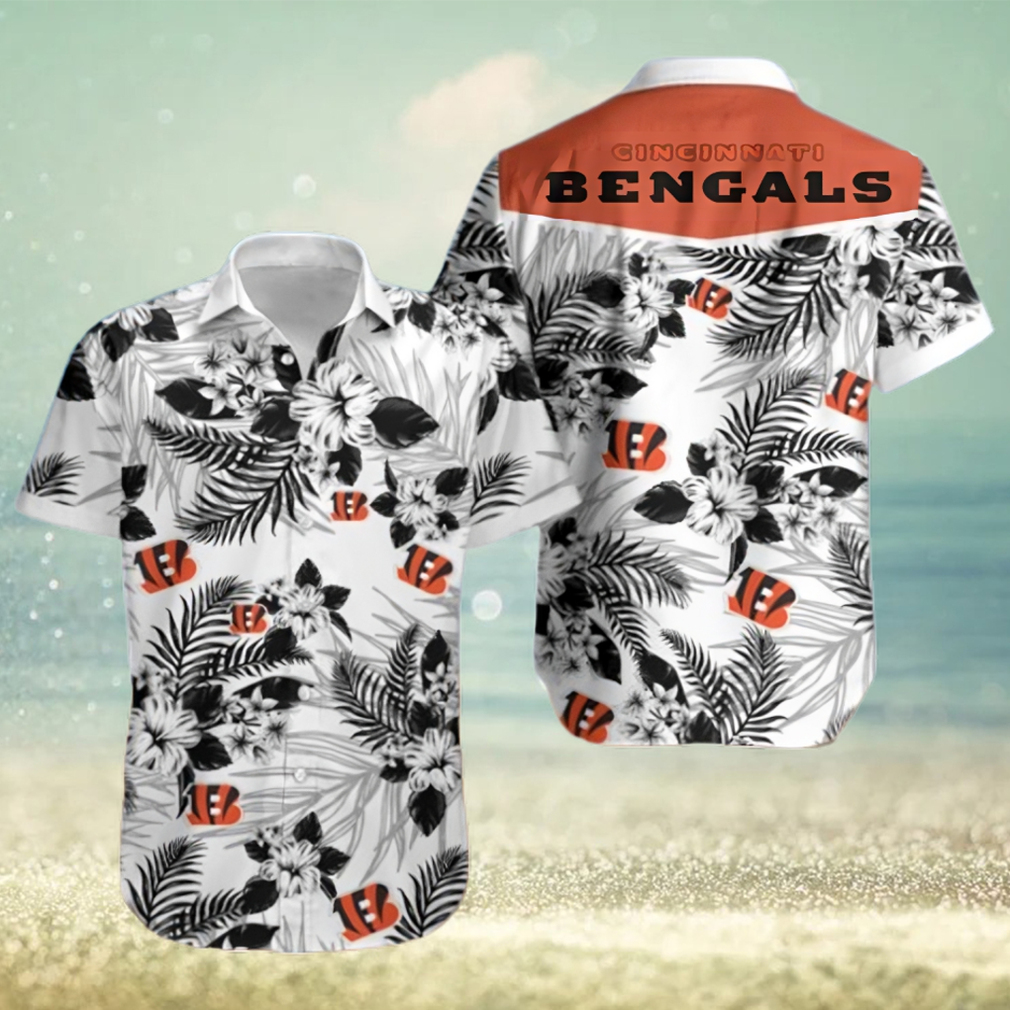 Cincinnati Bengals Logo White Hawaiian Shirt - Limotees