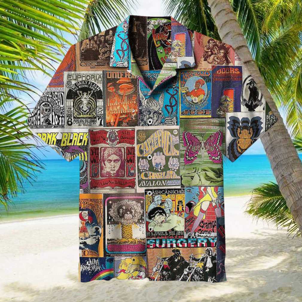 Classic Rock Poster Collage Universal Aloha Hawaiian Shirt - Limotees