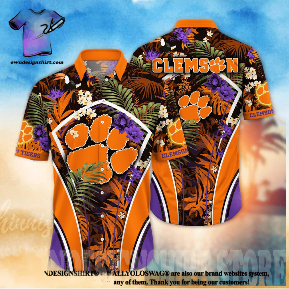 Clemson Tigers NCAA Floral Full Printing Hawaiian Shirt - Limotees