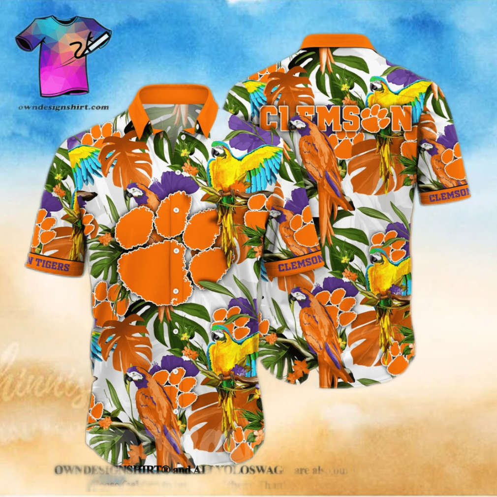 Clemson Tigers NCAA Flower 3D Full Print Hawaiian Shirt - Limotees