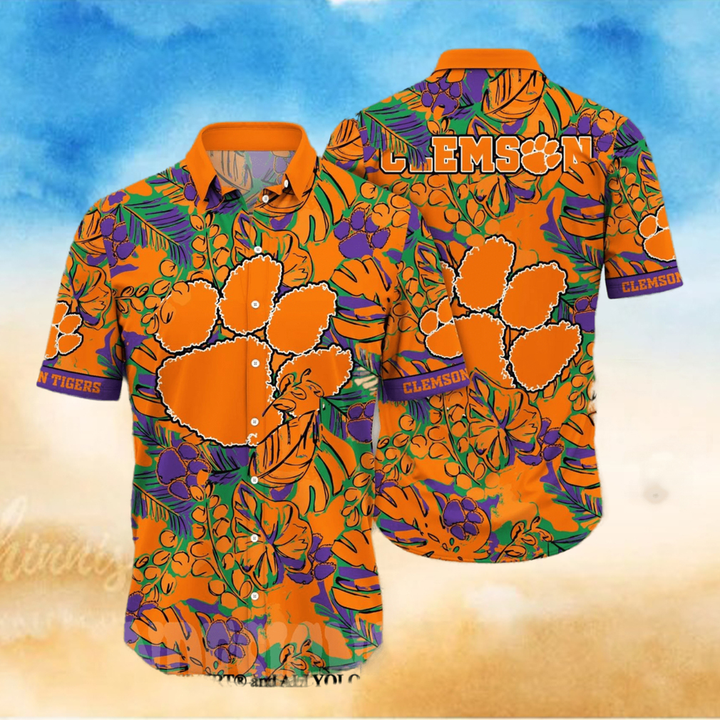 Clemson Tigers NCAA Flower Full Print 3D Hawaiian Shirt - Limotees