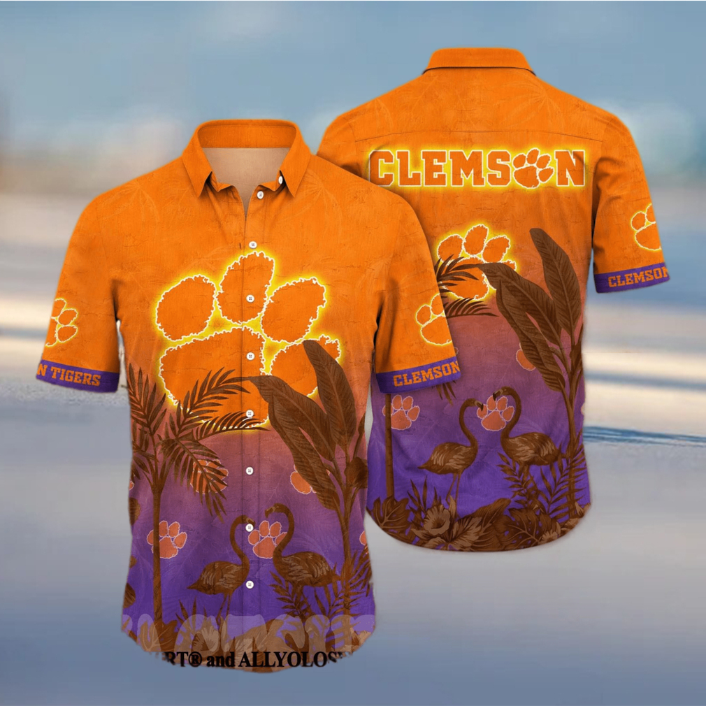 Clemson Tigers NCAA Flower Full Printed Hawaiian Shirt - Limotees