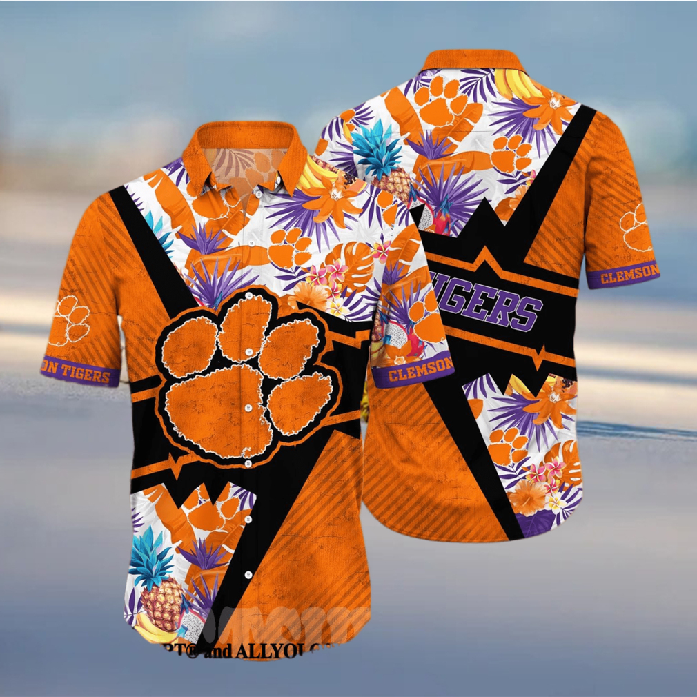 Clemson Tigers NCAA Flower Unisex Full Printed Hawaiian Shirt - Limotees