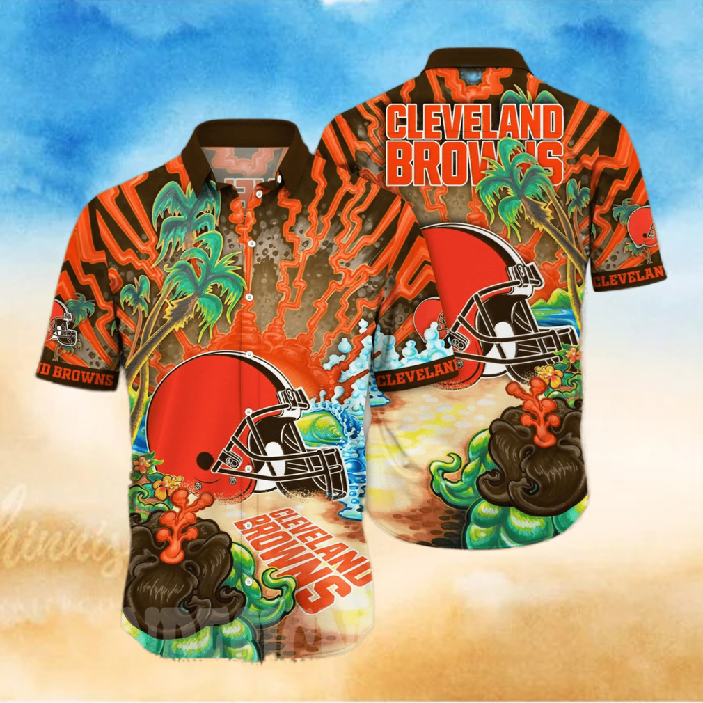 Cleveland Browns NFL Flower Full Printing 3D Hawaiian Shirt - Limotees