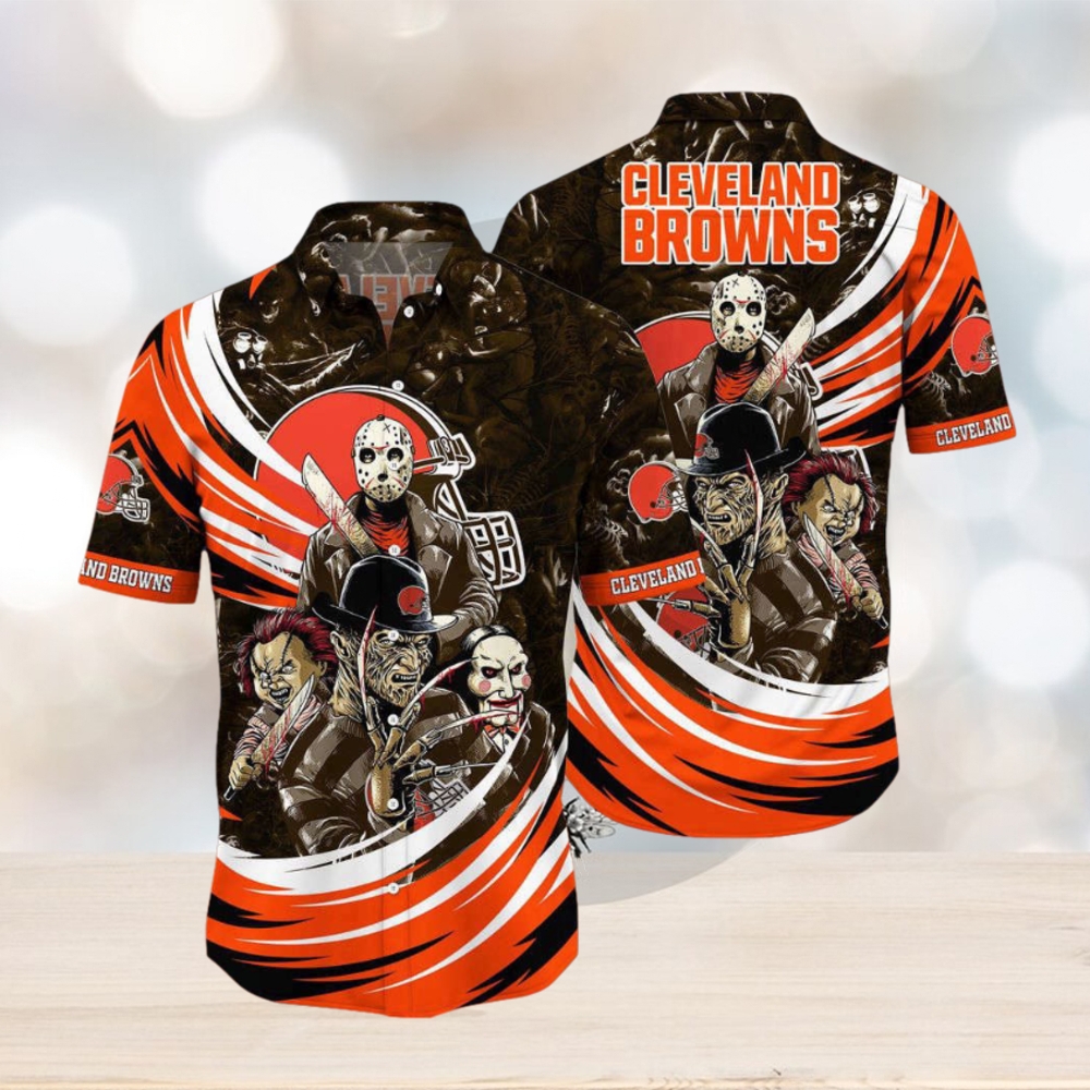 Cleveland Browns NFL Halloween Horror Movies Hawaiian Shirts For Men And Women - Limotees