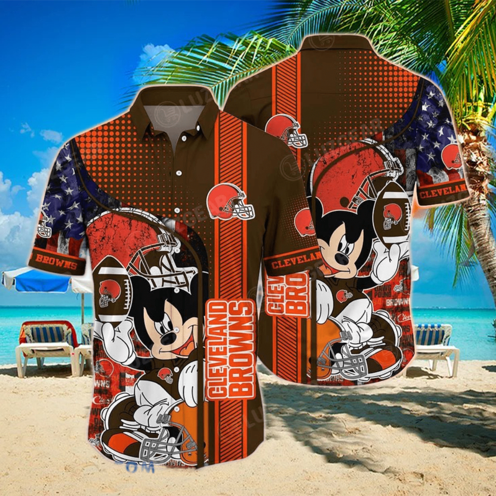 Cleveland Browns NFL Hawaiian Shirt Mickey Graphic 3D Printed Best Gift For Fans NFL - Limotees