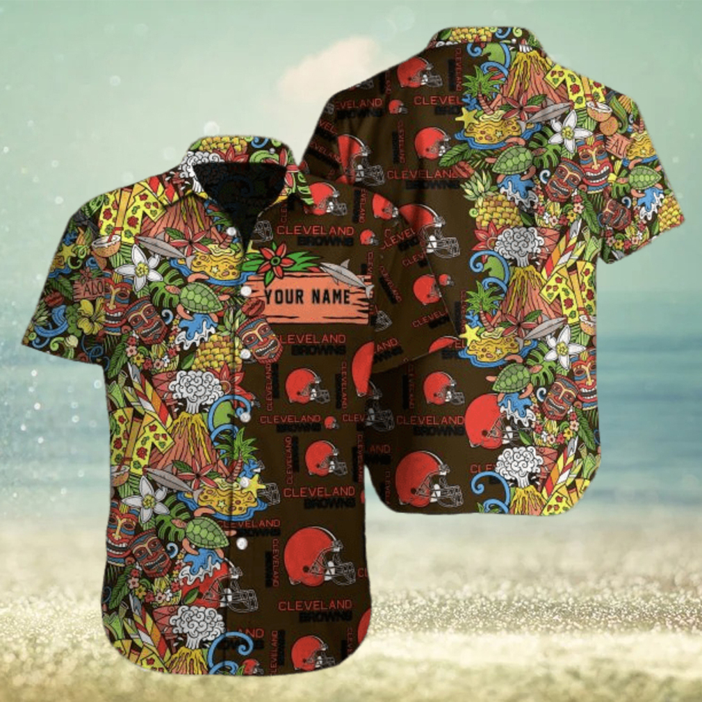 Cleveland Browns NFL Pattern Hawaiian Shirt For Men And Women Custom Name Summer - Limotees