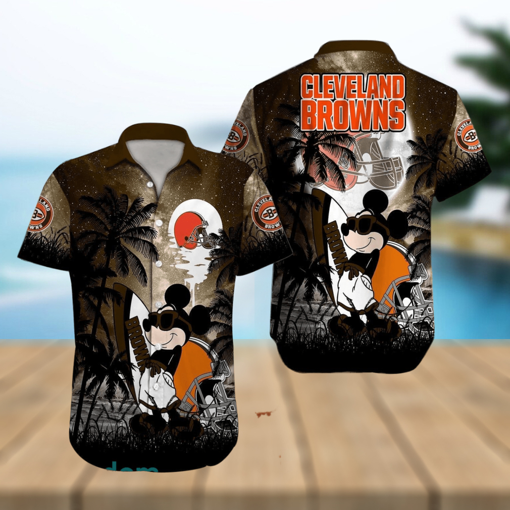 Cleveland Browns NFL Team Logo Baby Yoda Hawaiian Shirt - Limotees