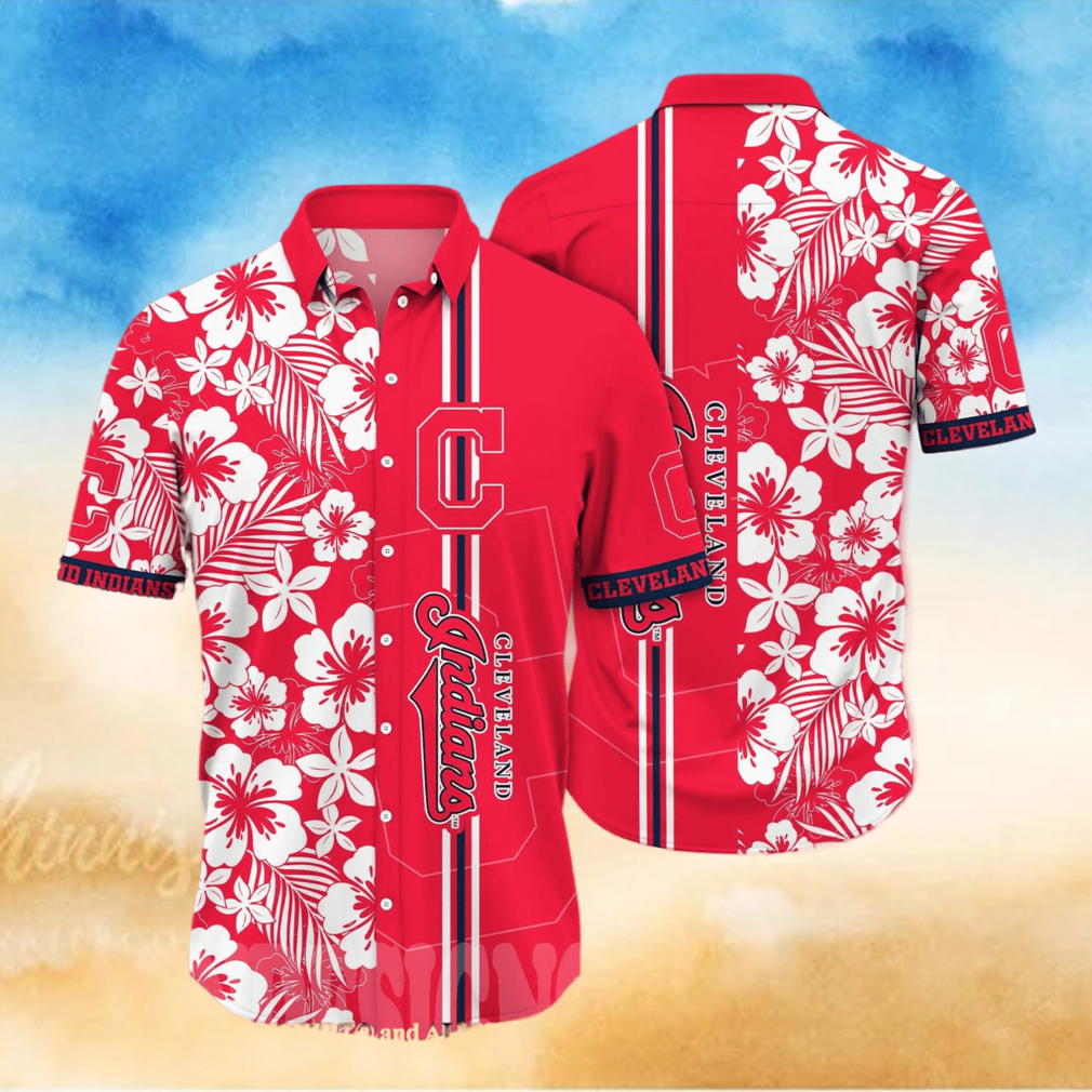 Cleveland Indians MLB Flower All Over Printed 3D Hawaiian Shirt - Limotees