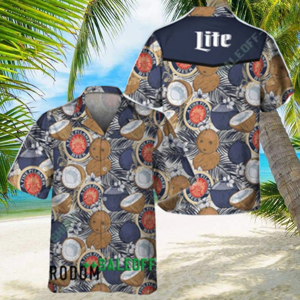 Coconuts Tropical Beach Miller Lite Hawaiian Shirt - Limotees