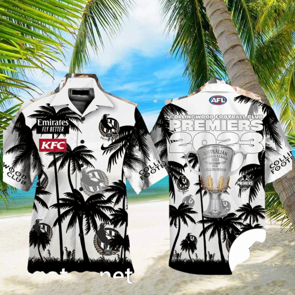 Collingwood Fc Premiers 2023 Afl Palm Tree Hawaiian Shirt - Limotees