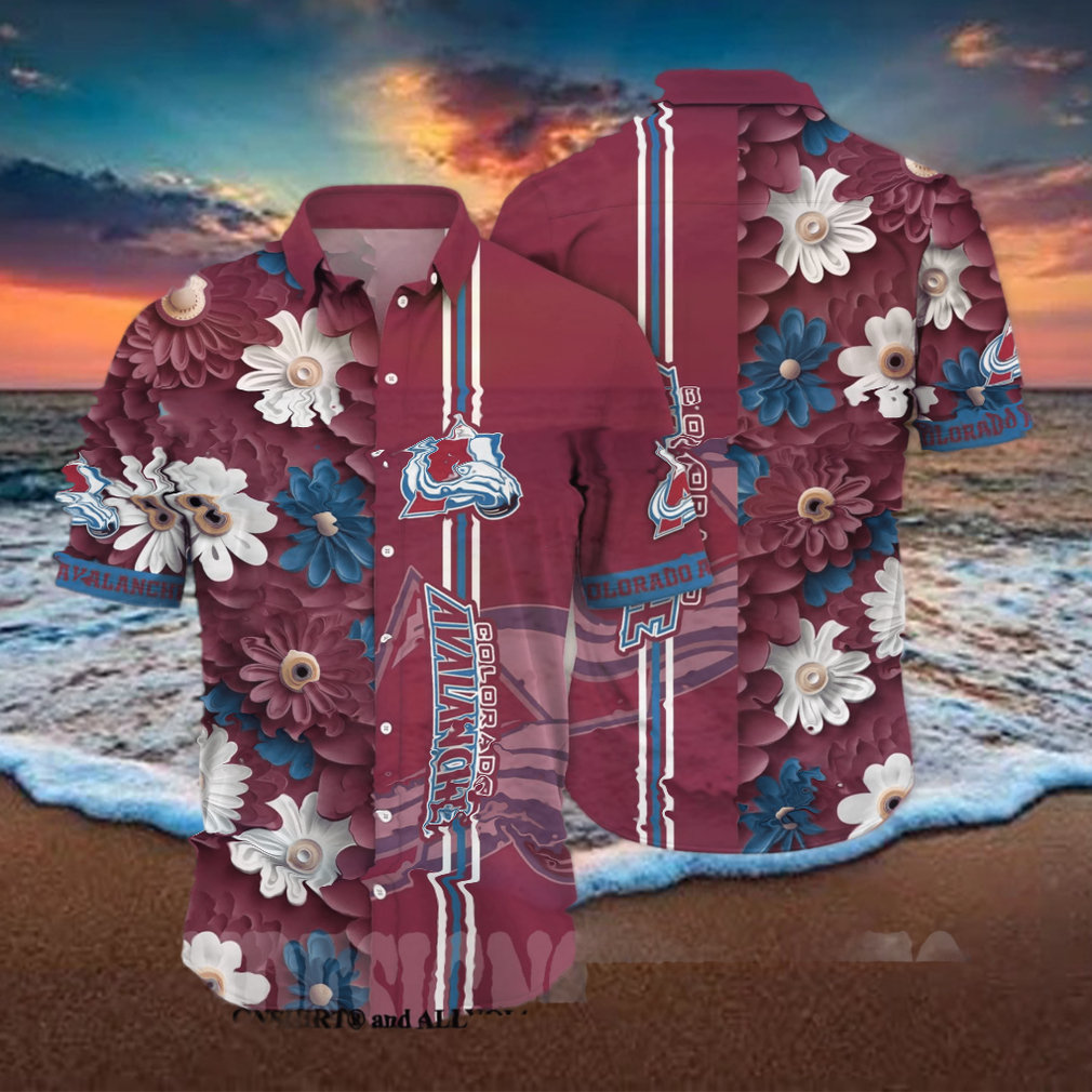 Colorado Avalanche NHL Floral All Over Print 3D Hawaiian Shirt - Limotees