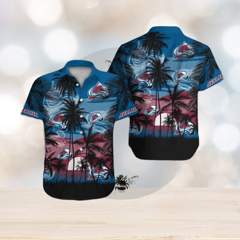 Colorado Avalanche Short Sleeve Button Up Tropical Shirt Hawaiian Shirt - Limotees