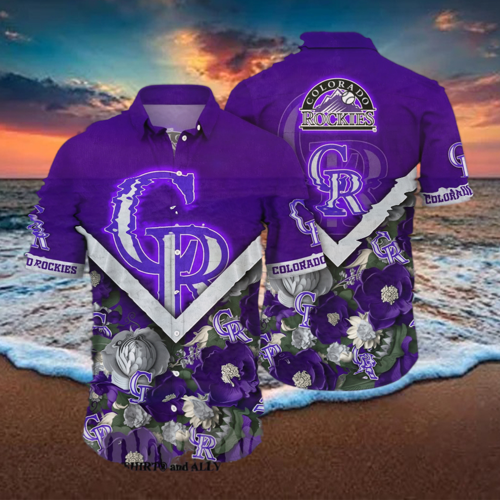 Colorado Rockies MLB Floral Full Print Hawaiian Shirt - Limotees