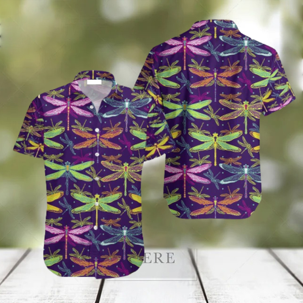 Colorful Dragonflies Insect Aloha Hawaiian Shirts - Limotees