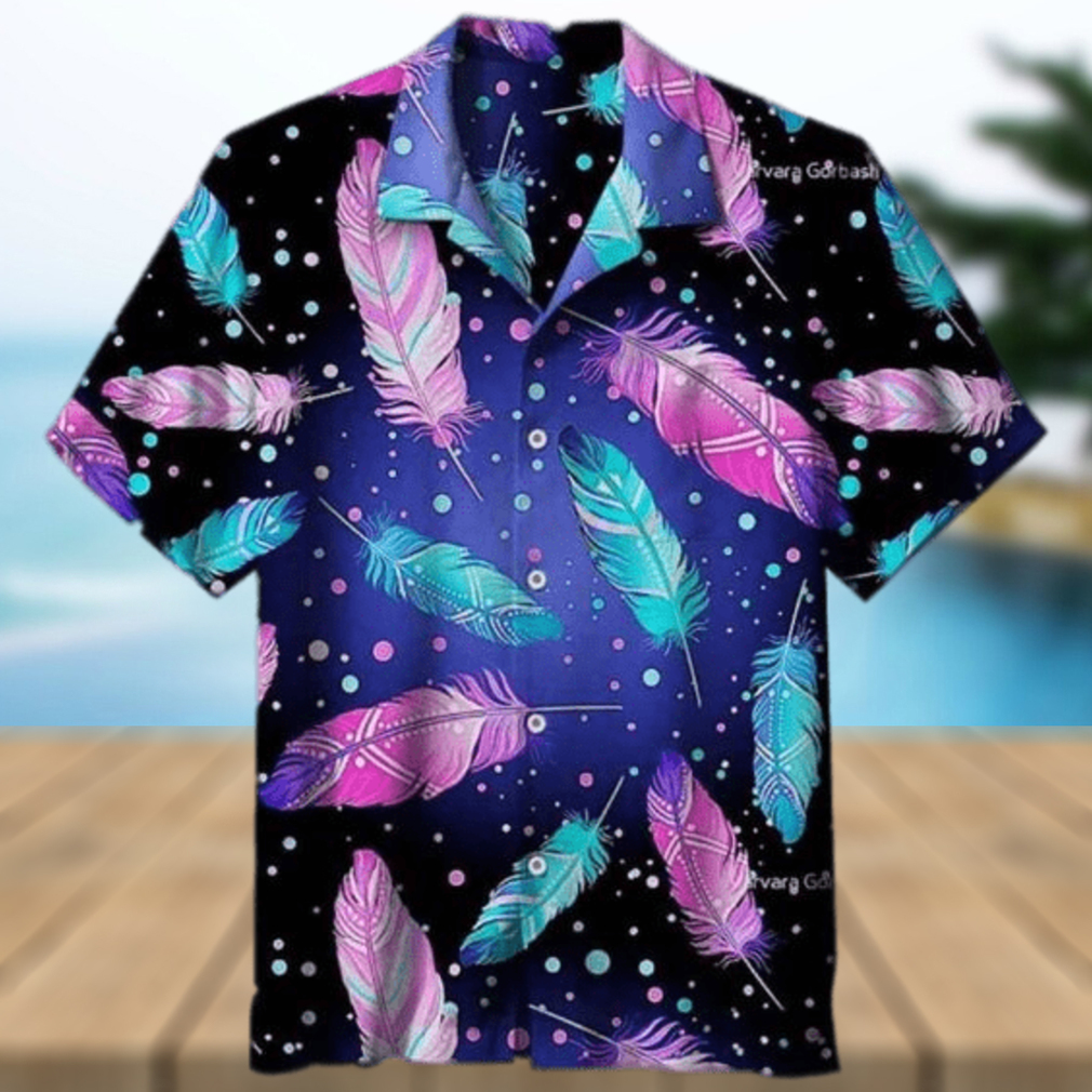 Colorful Feathers Under The Stars 3D Funny Hawaiian Shirt - Limotees