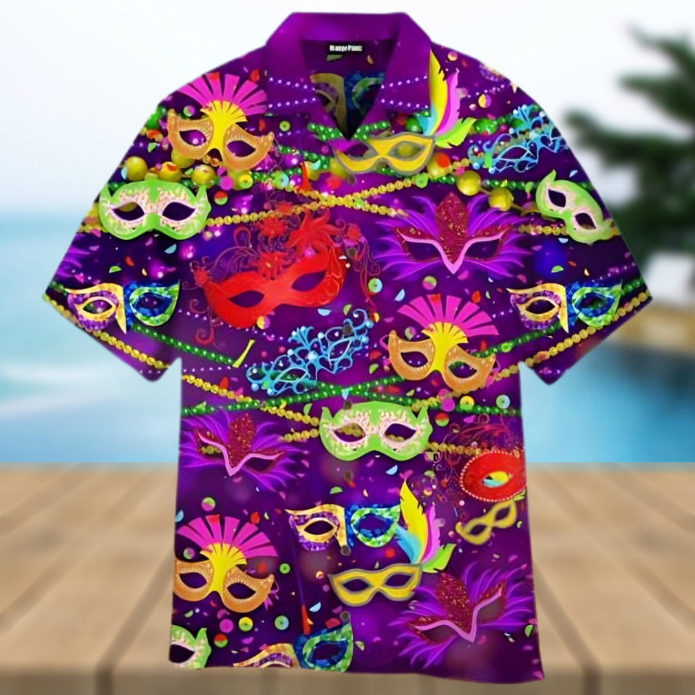 Colorful Mask Mardi Gras Fat Tuesday Carnival Hawaiian Shirt - Limotees