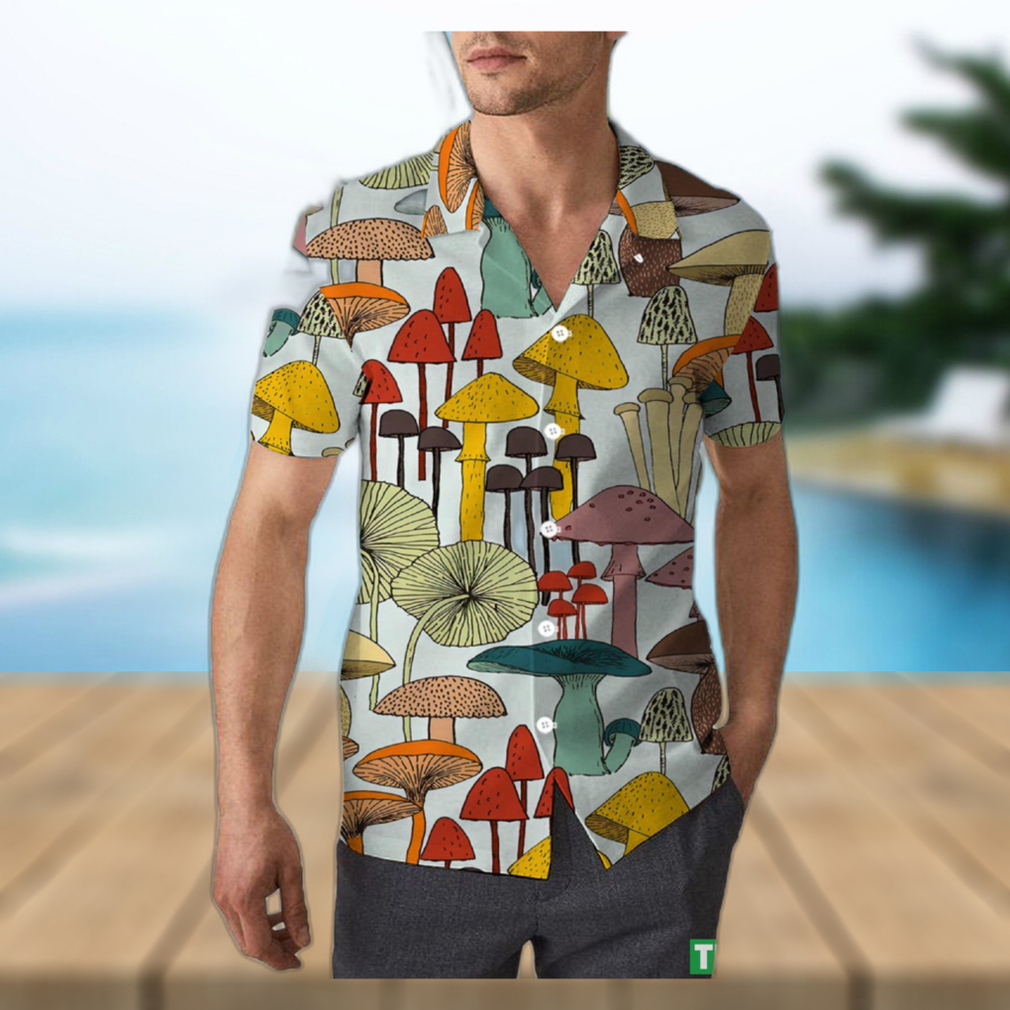 Colorful Mushroom Hippie Style Unisex 3D Hawaiian Shirt Signature Gift For Men And Women Holiday - Limotees