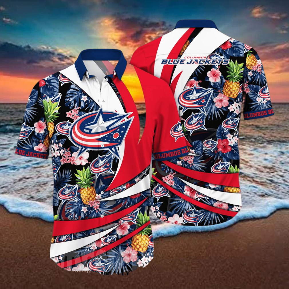 Columbus Blue Jackets NHL Floral Classic Hawaiian Shirt - Limotees