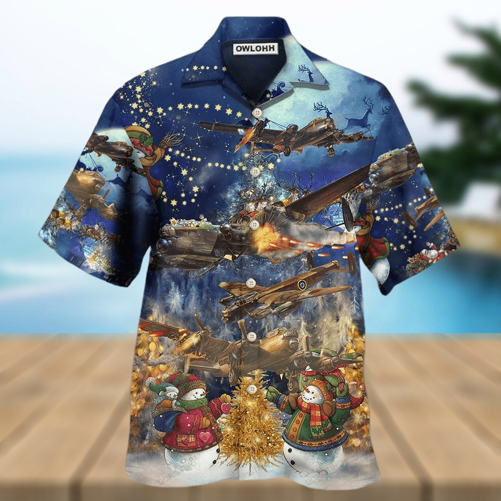 Combat Aircraft Merry Christmas Night Hawaiian Shirt - Limotees