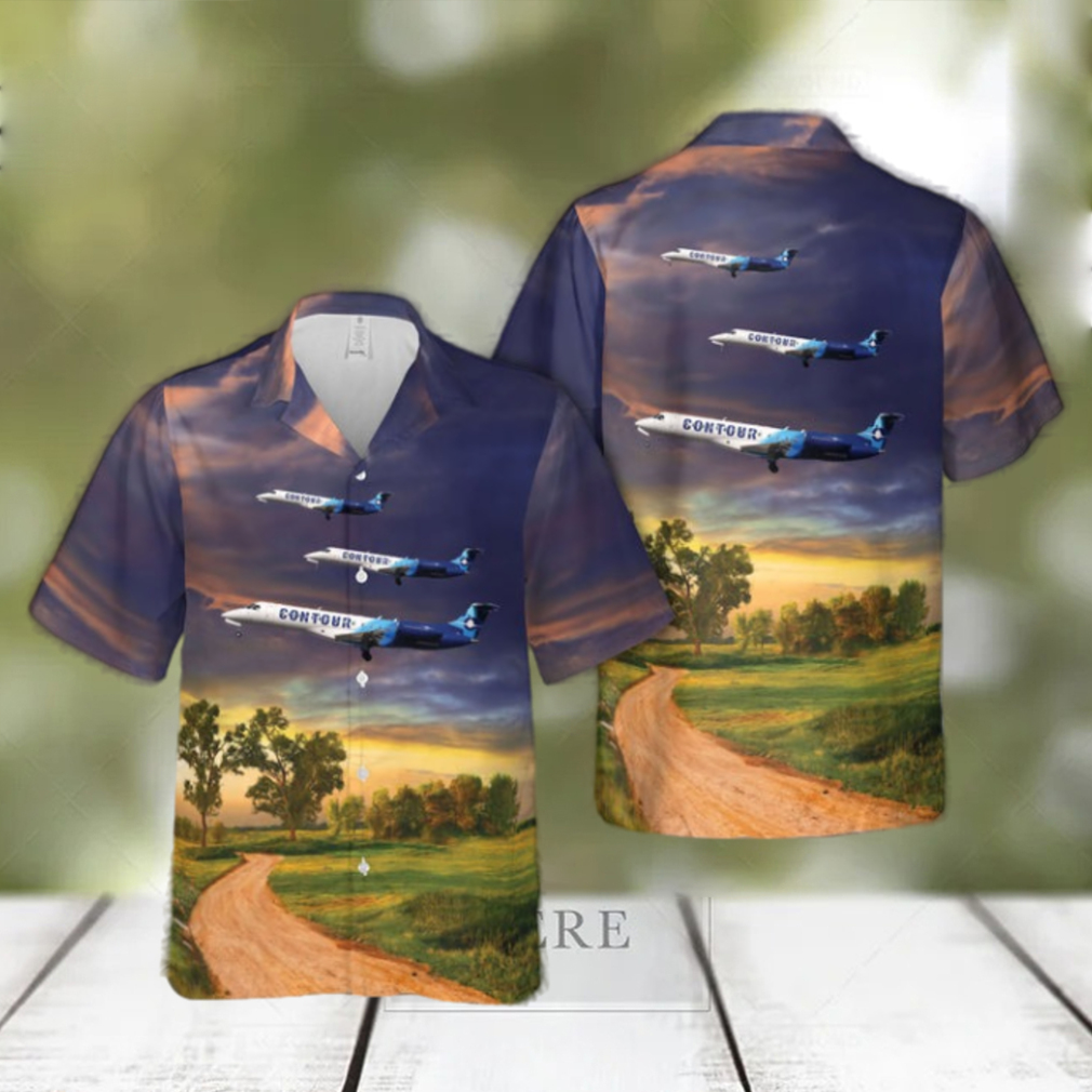 Contour Airlines Embraer ERJ 135 Hawaiian Shirt - Limotees