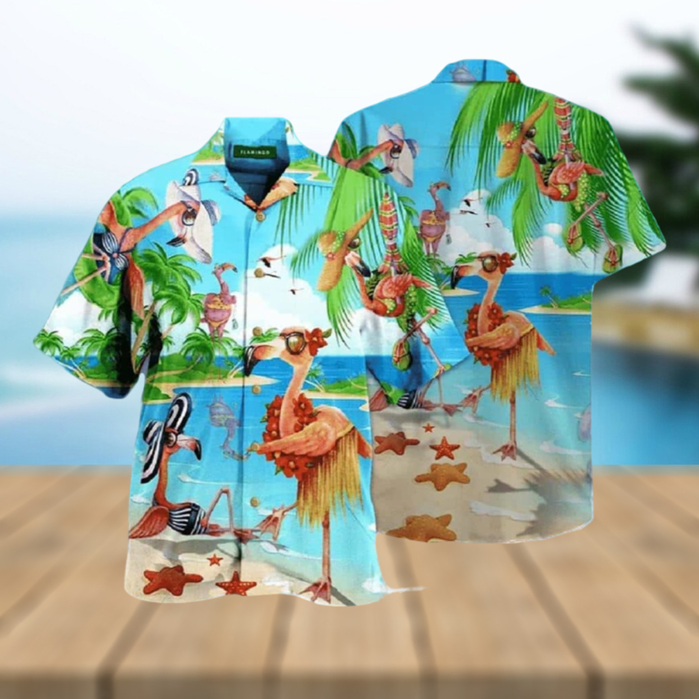 Cool Aloha Flamingo Hawaiian Shirt Beach Gift For Friend - Limotees