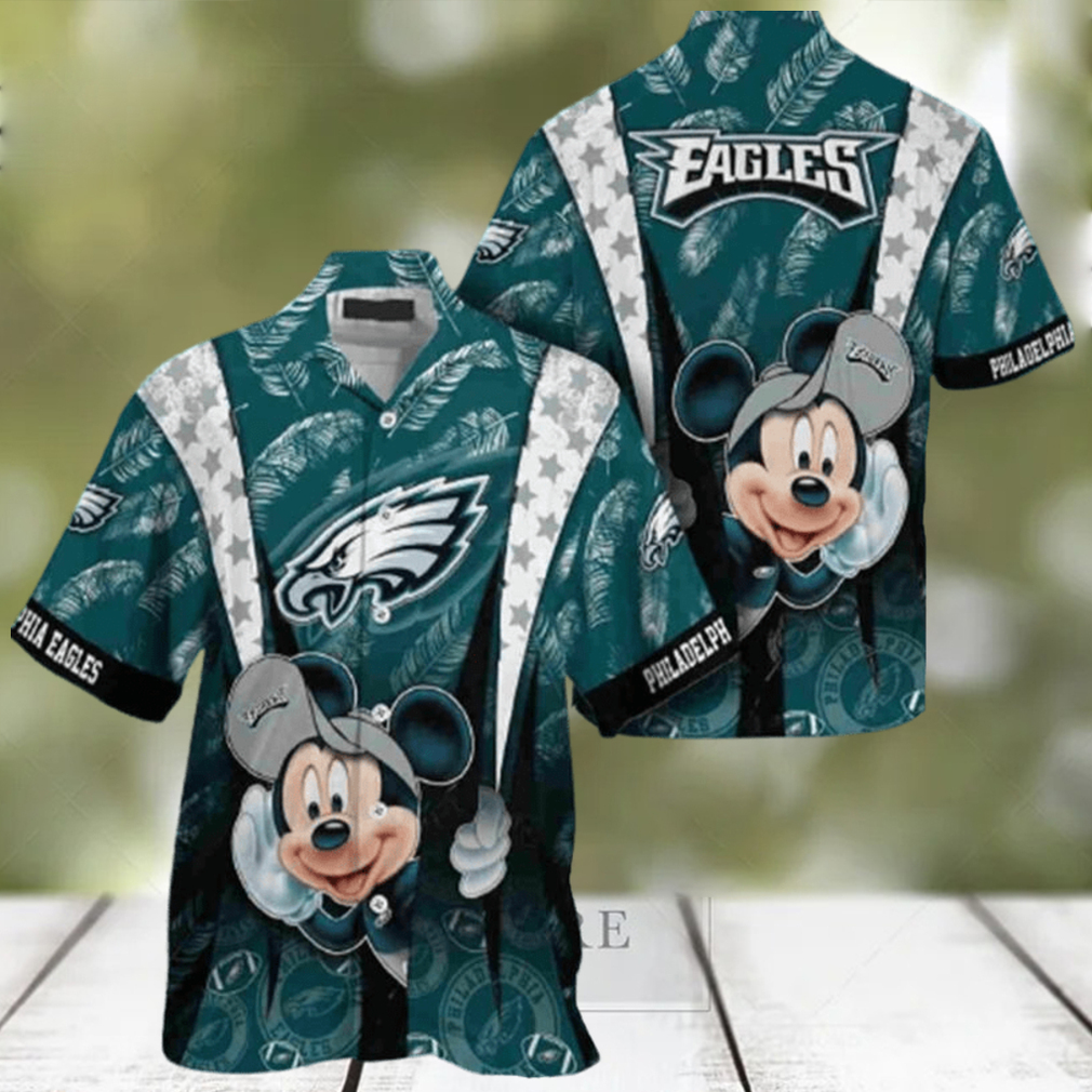 Cool Disney Mickey Mouse Philadelphia Eagles Hawaiian Shirt - Limotees