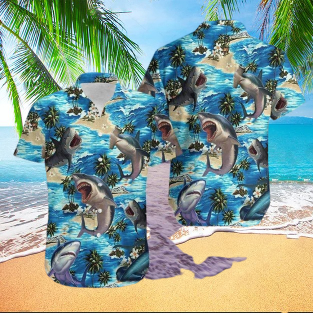 Cool Shark Summer Vibe Tropical Hawaiian Aloha Shirts - Limotees