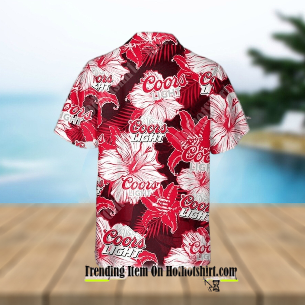 Coors Light Beer Hibiscus Pattern Beach Hawaiian Shirt - Limotees