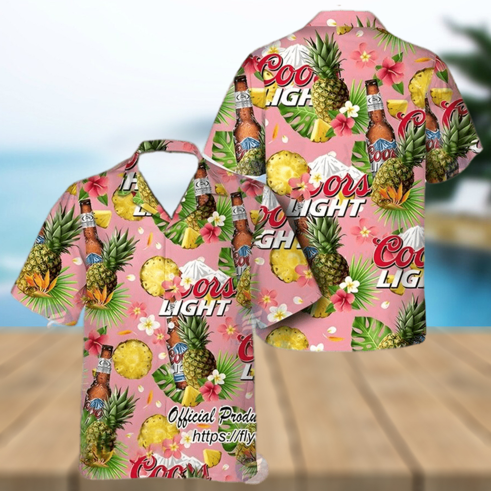 Coors Light Beer Pineapple Short Sleeve Hawaiian Shirt - Limotees