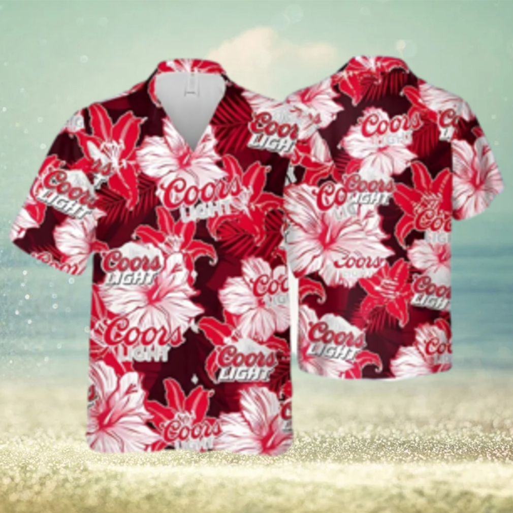 Coors Light Hawaiian Shirt Tropical Flower Pattern Practical Beach Gift - Limotees