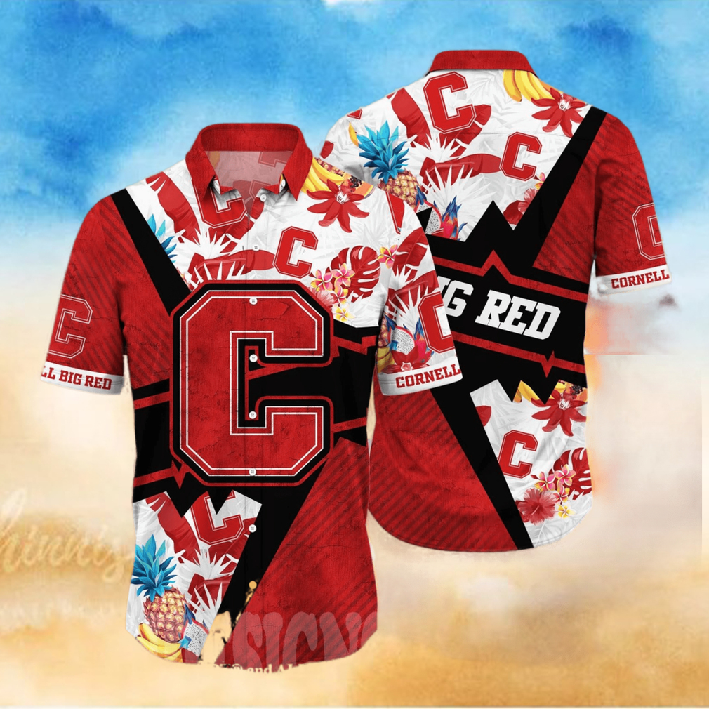 Cornell Big Red NCAA Floral All Over Print Classic Hawaiian Shirt - Limotees