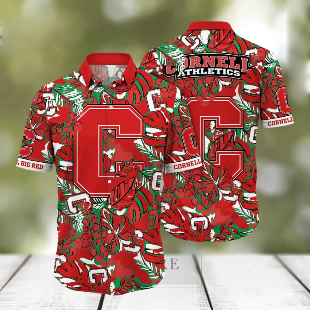 Cornell Big Red NCAA Hawaiian Shirt Garden Parties Aloha Shirt - Limotees