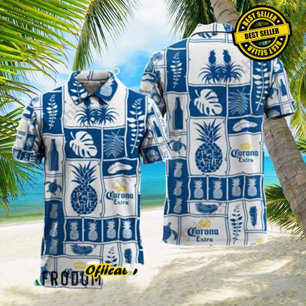 Corona Extra Tropical Pineapple Hawaiian Polo Shirts - Limotees