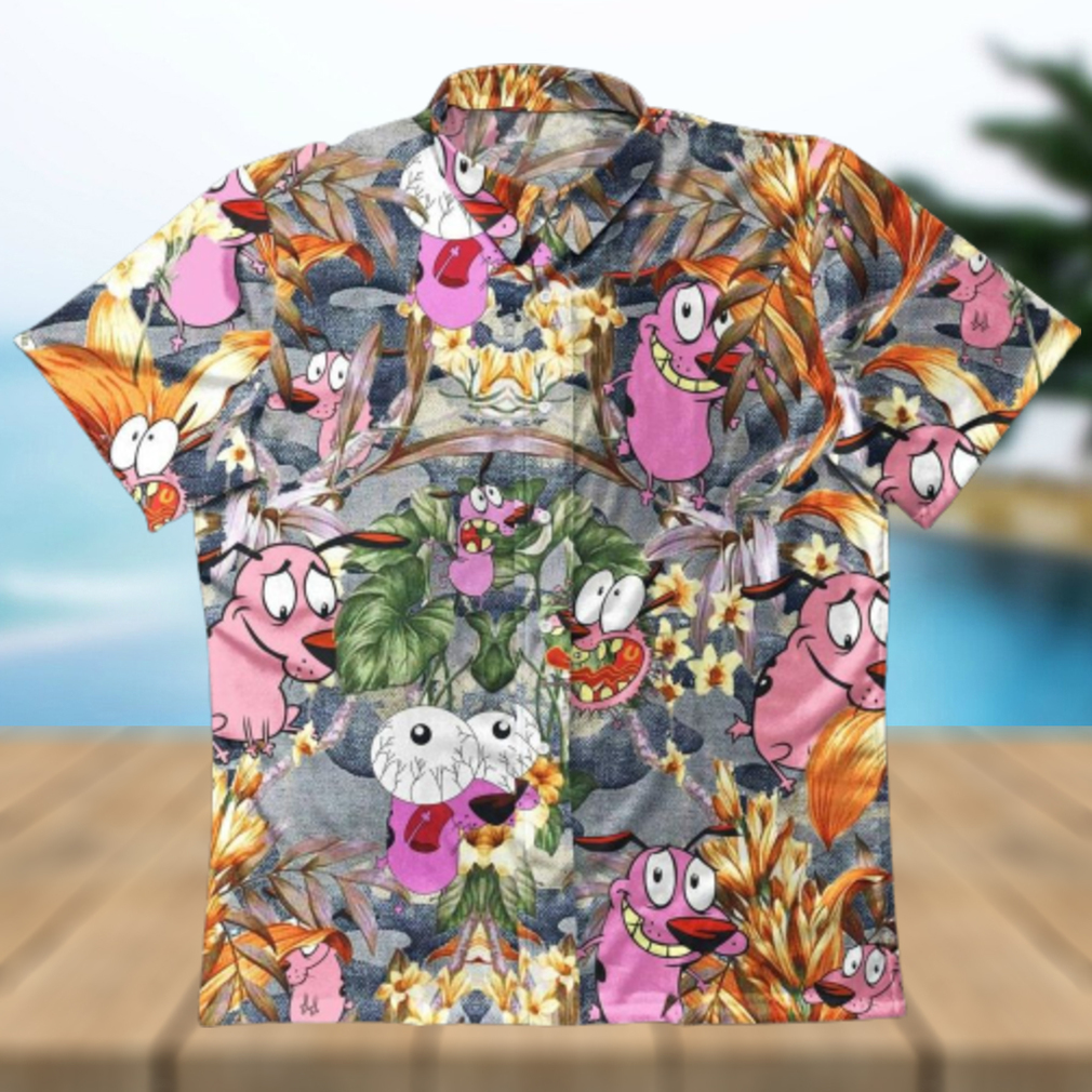 Courage The Cowardly Dog Short Sleeve Hawaiian Casual Shirt - Limotees