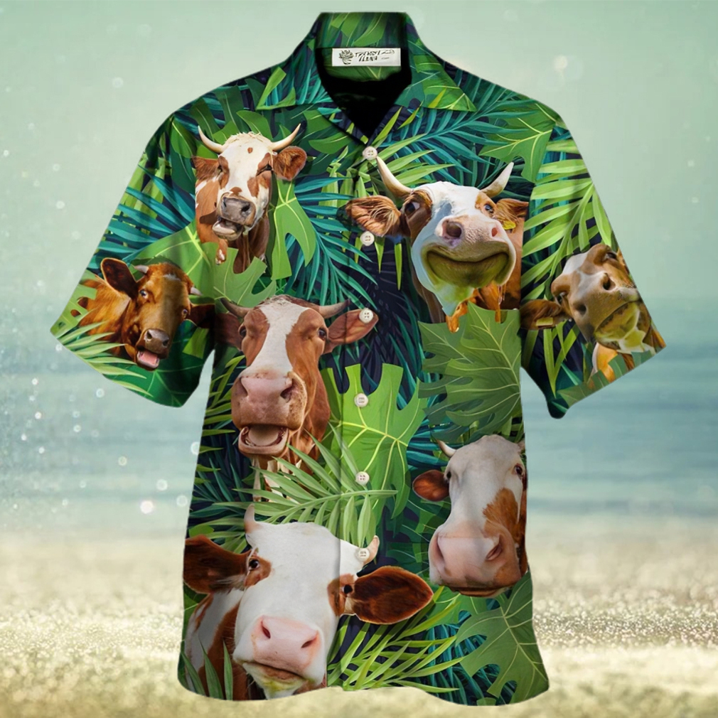 Cow Face Troll Funny Lover Cattle Tropical Style Hawaiian Shirt – Trendy Aloha - Limotees