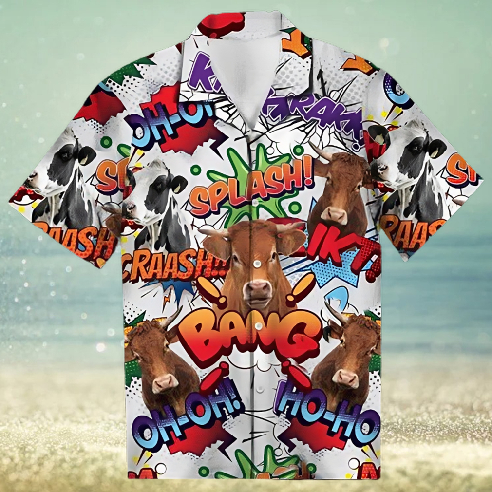 Cow Hawaiian Shirt Cow Pop Art Hawaiian Aloha Beach Shirt - Limotees