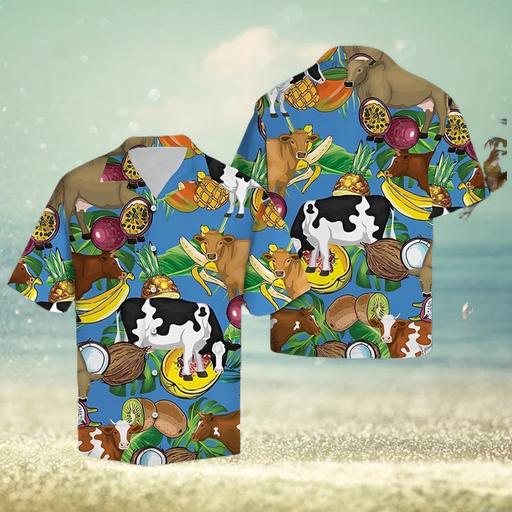 Cow Hawaiian Shirt Cow Tropical Fruits, Aloha Hawaiian Shirts - Limotees