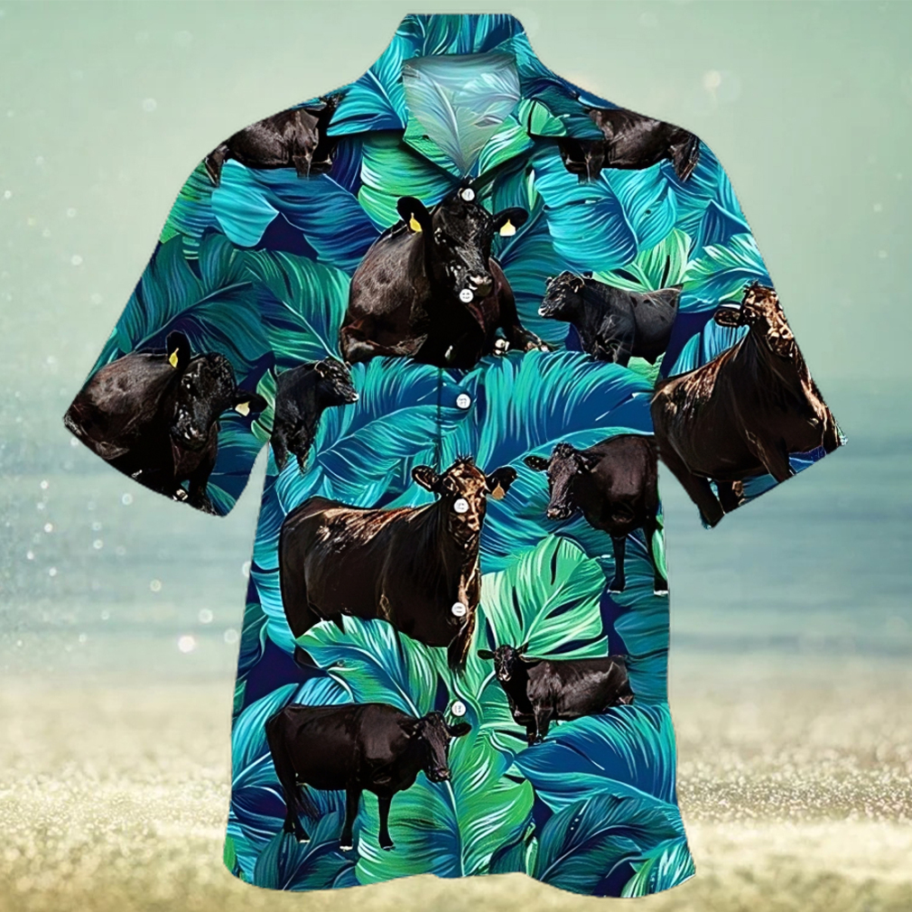 Cow Hawaiian Shirt Tropical Black Cattle Cow Aloha Shirt, Aloha Hawaiian Shirts - Limotees