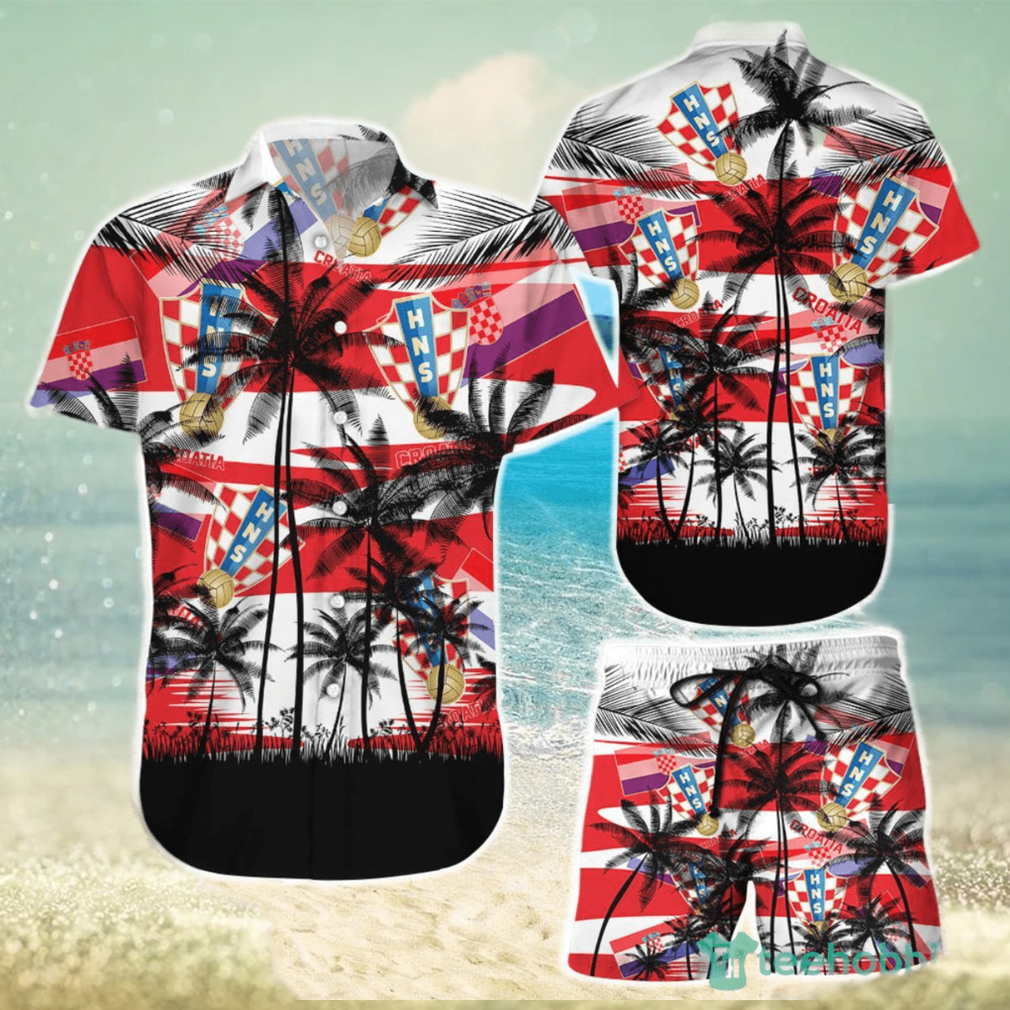 Croatia Coconut Pattern Hawaiian Soccer Team Fans World Cup 3D Hawaiian Shirt - Limotees